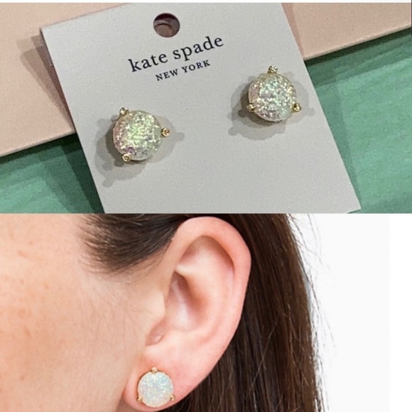 ❌SOLD❌ Kate Spade, New York rise and shine studs opal glitter - Picture 4 of 7